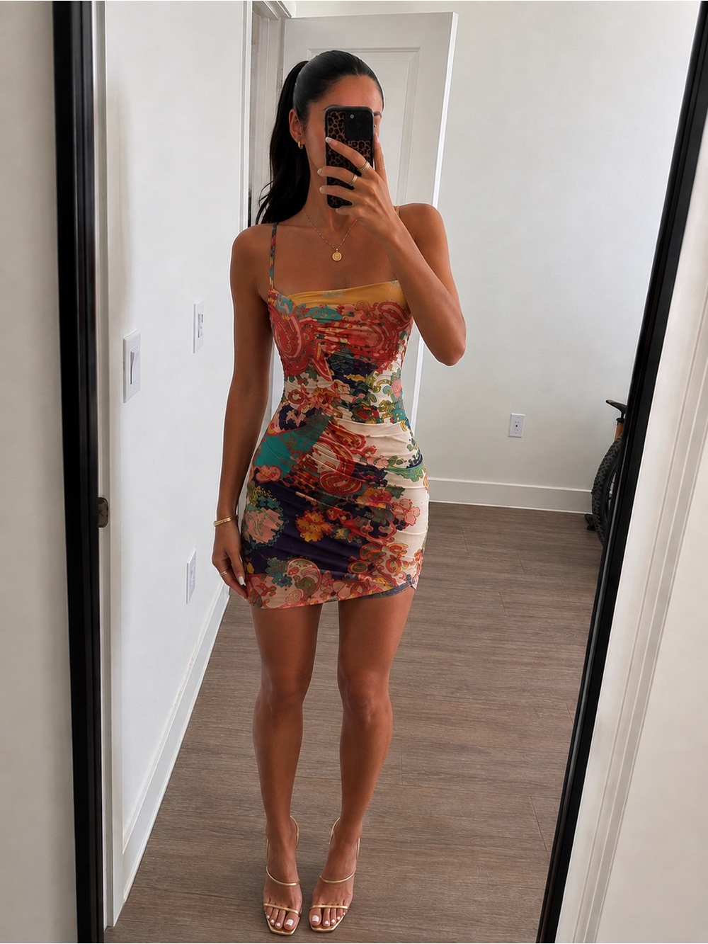 Marciano by GUESS Vintage Multicolor Paisley Draped Midi Dress